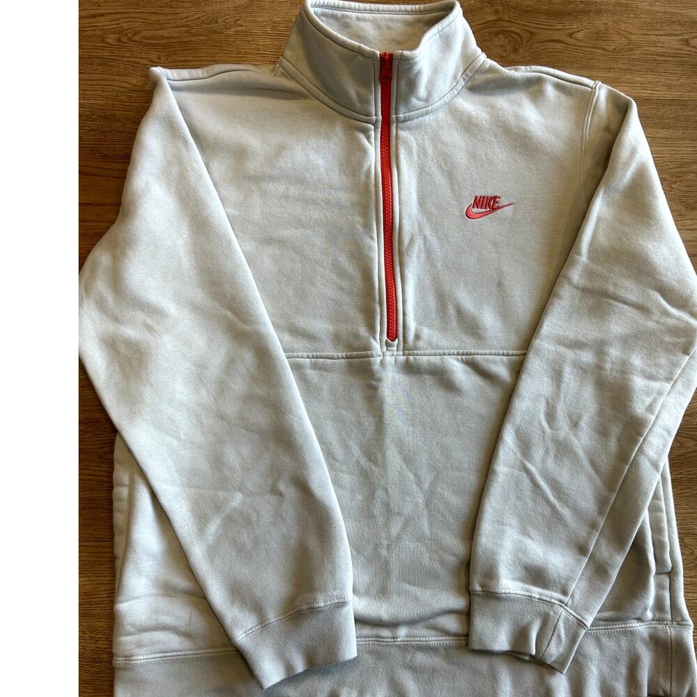 Nike Sportswear Club Men's Off White 1/2 Zip Pullover Size Medium